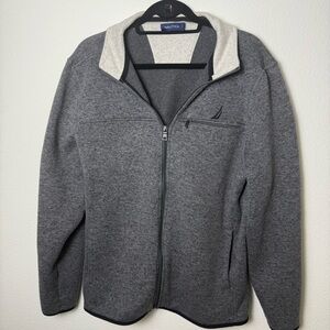 Nautica Men's Zip-Up Gray Sweater